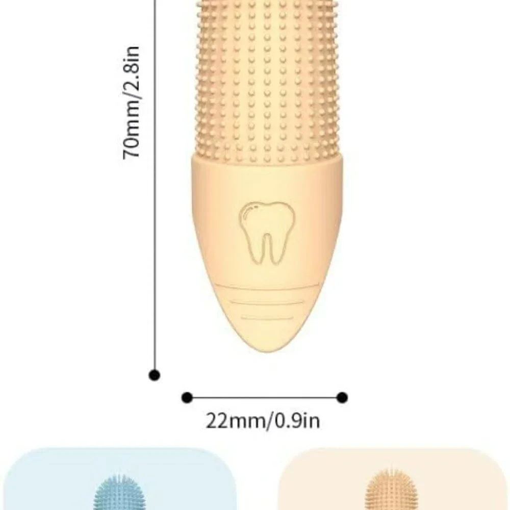 360° Pet Finger Toothbrush for Dogs & Cats, Soft Silicone Finger Toothbrush for